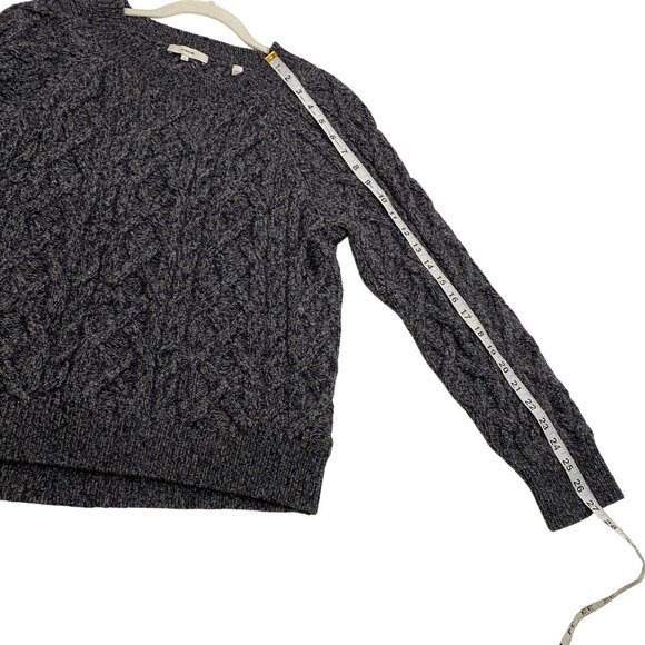 Vince Cable Knit chunky Sweater S Gray blue Merino Cashmere Blend fisherman - Picture 10 of 11